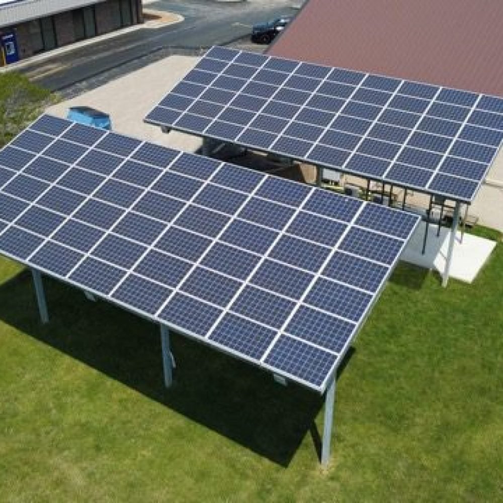 Two Shade solar panels in backyard - Zoomed in
