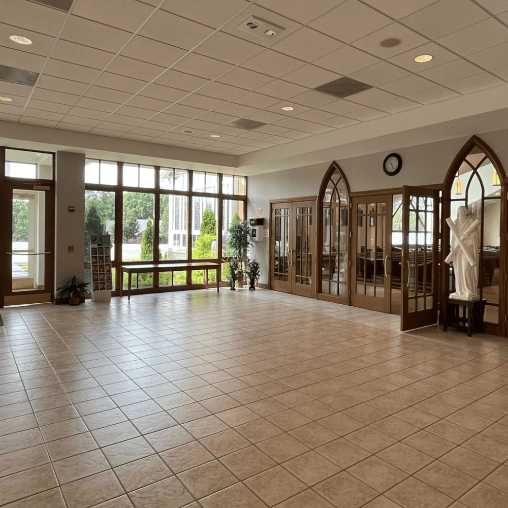 Lobby area of St. Andrew Catholic Church