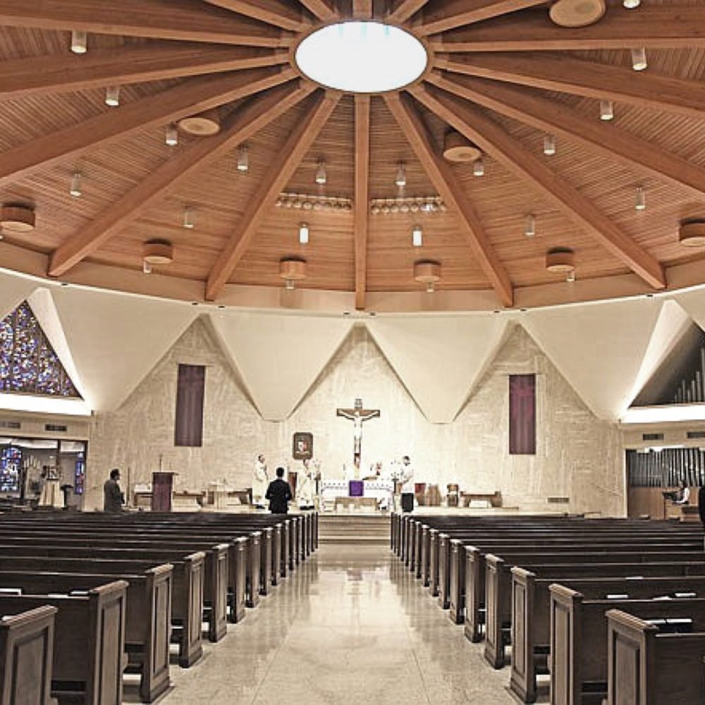 Center aisle view of altar at Cathedral of St. Joseph